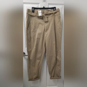 NWT Polo Ralph Lauren Trousers 12 Tan Khaki Beige Pant Euro Tie Wide Leg New 125